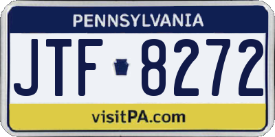 PA license plate JTF8272