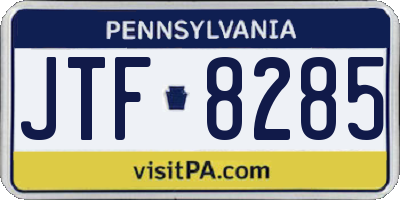 PA license plate JTF8285