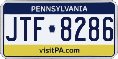 PA license plate JTF8286