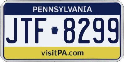 PA license plate JTF8299