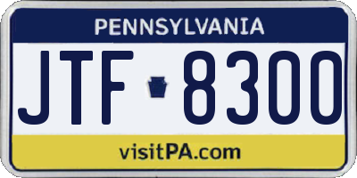PA license plate JTF8300