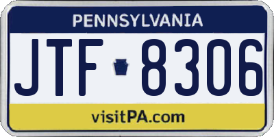 PA license plate JTF8306