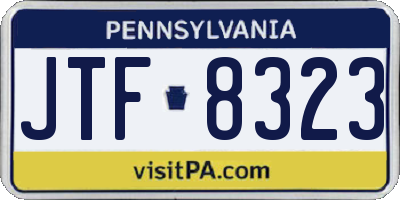 PA license plate JTF8323