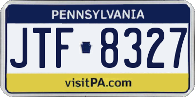 PA license plate JTF8327
