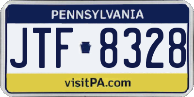 PA license plate JTF8328