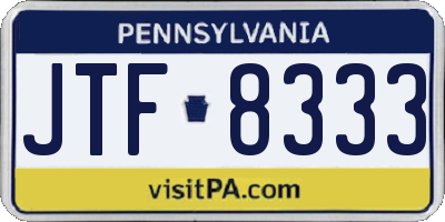 PA license plate JTF8333