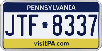 PA license plate JTF8337
