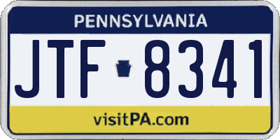 PA license plate JTF8341
