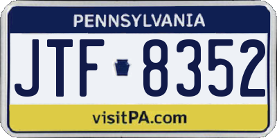PA license plate JTF8352