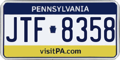PA license plate JTF8358