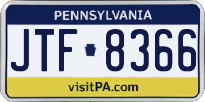 PA license plate JTF8366