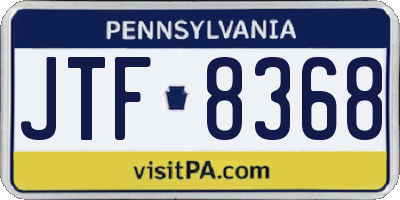 PA license plate JTF8368