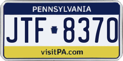 PA license plate JTF8370