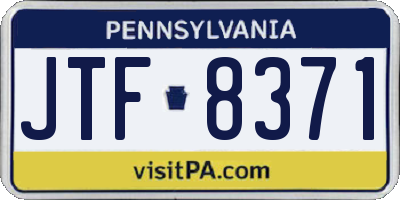 PA license plate JTF8371
