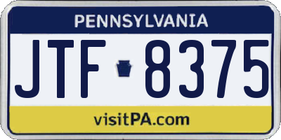 PA license plate JTF8375