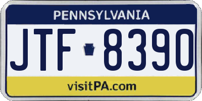 PA license plate JTF8390
