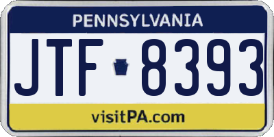 PA license plate JTF8393
