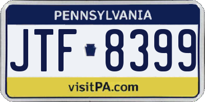 PA license plate JTF8399