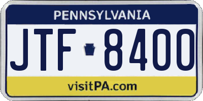 PA license plate JTF8400