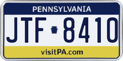 PA license plate JTF8410