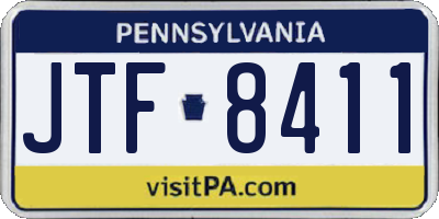 PA license plate JTF8411