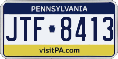 PA license plate JTF8413