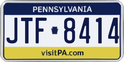 PA license plate JTF8414