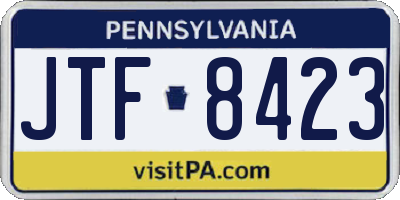 PA license plate JTF8423
