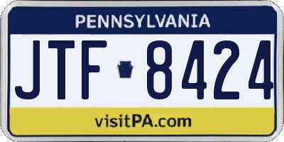 PA license plate JTF8424