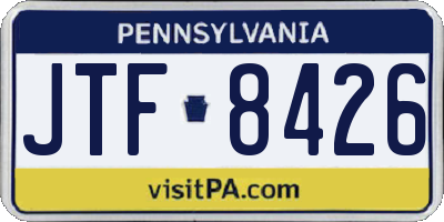 PA license plate JTF8426