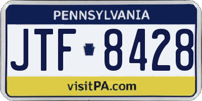 PA license plate JTF8428