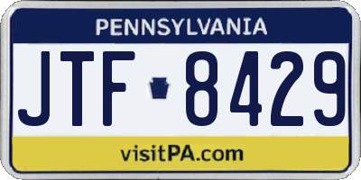 PA license plate JTF8429