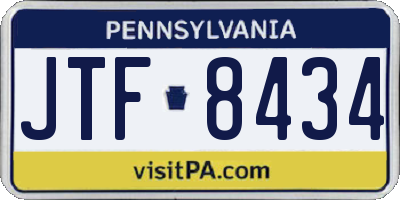PA license plate JTF8434