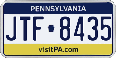 PA license plate JTF8435