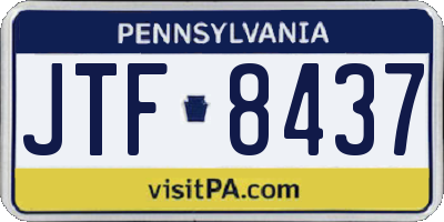 PA license plate JTF8437