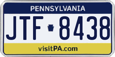 PA license plate JTF8438