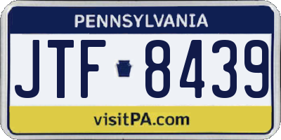 PA license plate JTF8439
