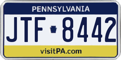 PA license plate JTF8442