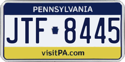 PA license plate JTF8445
