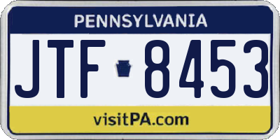 PA license plate JTF8453