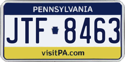 PA license plate JTF8463