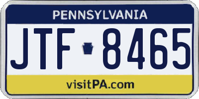 PA license plate JTF8465