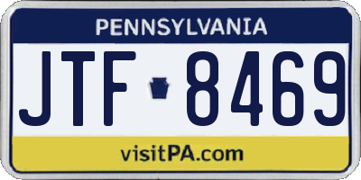 PA license plate JTF8469