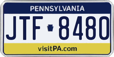 PA license plate JTF8480
