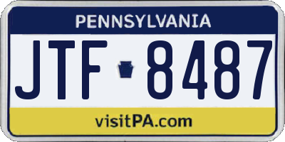 PA license plate JTF8487