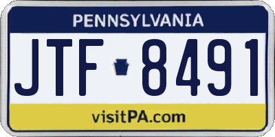 PA license plate JTF8491