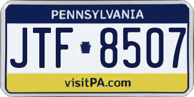 PA license plate JTF8507