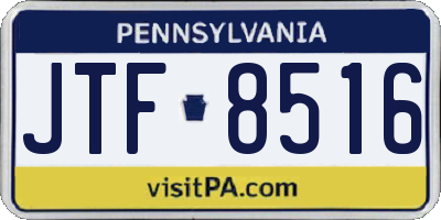 PA license plate JTF8516