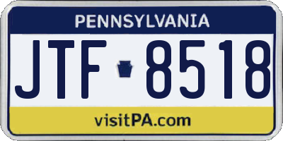 PA license plate JTF8518