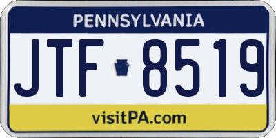 PA license plate JTF8519